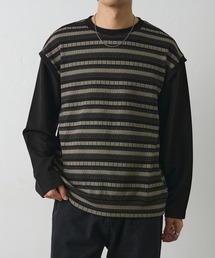 COLONY 2139（コロニートゥーワンスリーナイン）の「ジャガードボーダードッキング長袖TEE（Tシャツ/カットソー）」