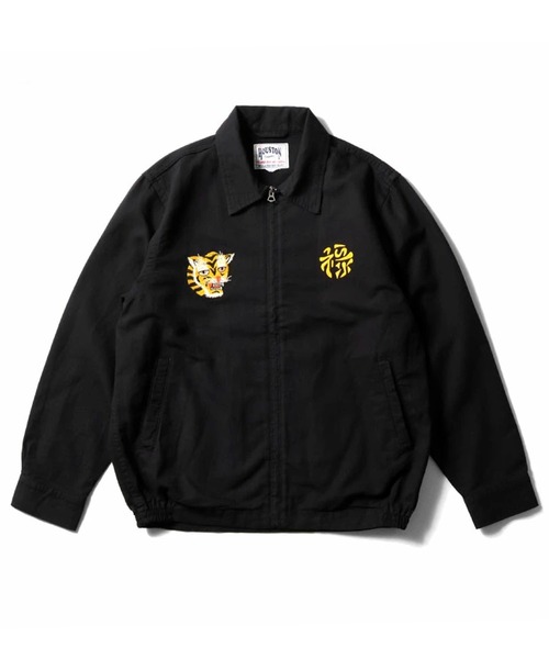 HOUSTON（ヒューストン）の「HOUSTON ヒューストン COTTON VIETNAM JACKET（MAP） 地図柄 刺繍 コットンリネン ベトナムジャケット/ベトジャン/スーベニアジャケット（ブルゾン・メンズ・ナチュラル/ブラック/ネイビー・XL/L/M）」の5枚目の写真