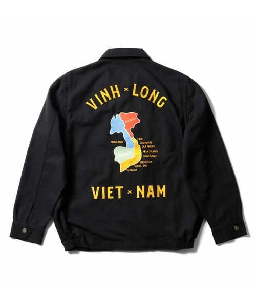 HOUSTON ヒューストンLベトジャンVIETNAM JACKET地図MAP HOUSTON（ヒューストン） ベトジャン ベトナムジャケット マップ 地図