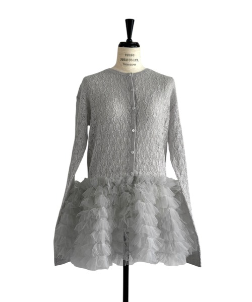 HONEY MI HONEY(ハニーミーハニー)の「sheer mohair tulle peplum cardigan(カーディガン/ボレロ・レディース・ラベンダー/ミント/ピンク/グレー/サックスブルー・FREE)」の2枚目の写真