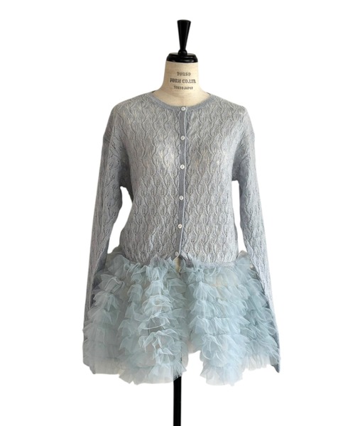 HONEY MI HONEY(ハニーミーハニー)の「sheer mohair tulle peplum cardigan(カーディガン/ボレロ・レディース・ラベンダー/ミント/ピンク/グレー/サックスブルー・FREE)」の4枚目の写真