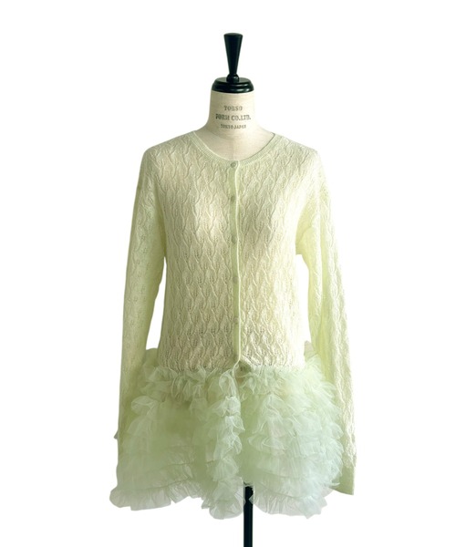 HONEY MI HONEY(ハニーミーハニー)の「sheer mohair tulle peplum cardigan(カーディガン/ボレロ・レディース・ラベンダー/ミント/ピンク/グレー/サックスブルー・FREE)」の3枚目の写真