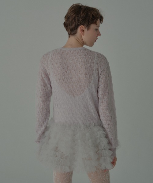 HONEY MI HONEY(ハニーミーハニー)の「sheer mohair tulle peplum cardigan(カーディガン/ボレロ・レディース・ラベンダー/ミント/ピンク/グレー/サックスブルー・FREE)」の17枚目の写真