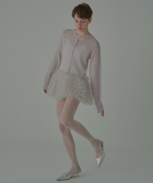 HONEY MI HONEY(ハニーミーハニー)の「sheer mohair tulle peplum cardigan(カーディガン/ボレロ・レディース・ラベンダー/ミント/ピンク/グレー/サックスブルー・FREE)」の15枚目の写真