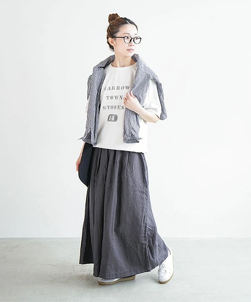 solamonat poche(ソラモナポッシェ)の「リネンキャンバスキュロット(その他パンツ・レディース・オフホワイト/チャコール/ブラック/ベージュ・2)」の10枚目の写真