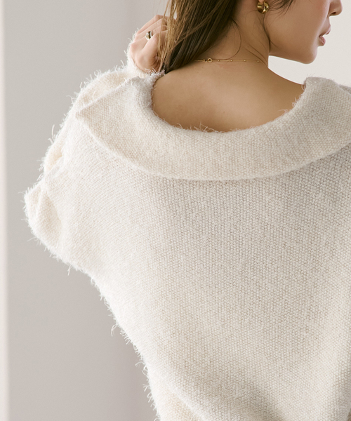 Noble（ノーブル）の「フェザーカノコスキッパーニット（ニット/セーター・レディース・ネイビー/アイボリー・FREE）」の19枚目の写真