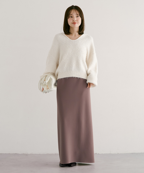 Noble（ノーブル）の「フェザーカノコスキッパーニット（ニット/セーター・レディース・ネイビー/アイボリー・FREE）」の20枚目の写真