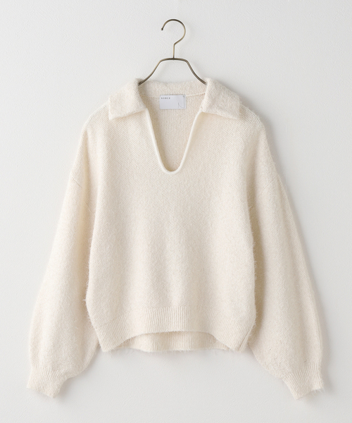 Noble（ノーブル）の「フェザーカノコスキッパーニット（ニット/セーター・レディース・ネイビー/アイボリー・FREE）」の12枚目の写真