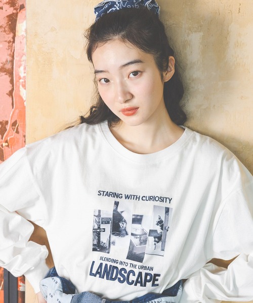 niko and...（ニコアンド）の「アソートフォト&レタリングTシャツ（Tシャツ/カットソー・レディース・クリーム/オフホワイト/ネイビー/レッド・FREE）」の2枚目の写真