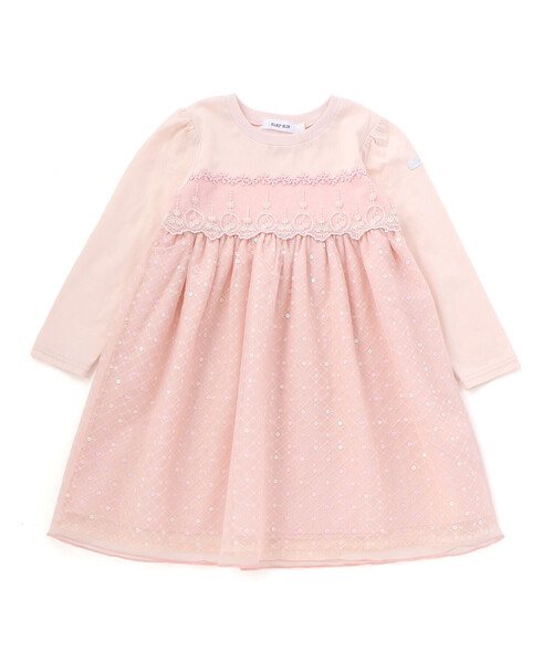 SLAP SLIP（スラップスリップ）の「【スラプリ】キラキラチュールドッキングワンピース(80~130cm)（ワンピース・キッズ・ピンク/イエロー・120cm/80ｃｍ/110cm/130cm/100cm/90cm）」の8枚目の写真