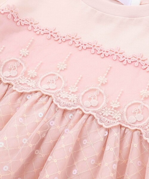 SLAP SLIP（スラップスリップ）の「【スラプリ】キラキラチュールドッキングワンピース(80~130cm)（ワンピース・キッズ・ピンク/イエロー・120cm/80ｃｍ/110cm/130cm/100cm/90cm）」の10枚目の写真