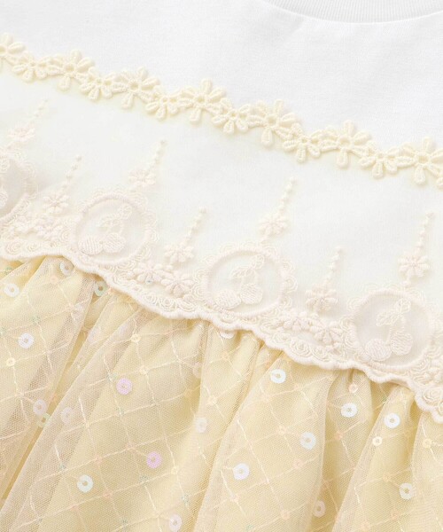 SLAP SLIP（スラップスリップ）の「【スラプリ】キラキラチュールドッキングワンピース(80~130cm)（ワンピース・キッズ・ピンク/イエロー・120cm/80ｃｍ/110cm/130cm/100cm/90cm）」の16枚目の写真