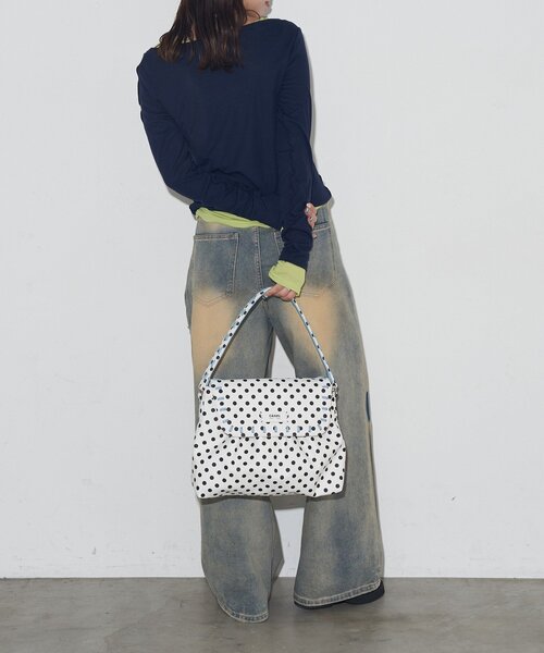 CIAOPANIC（チャオパニック）の「【WEB限定】【GRAIN】ステッチ水玉ボストンバッグ（ボストンバッグ・レディース・ホワイト/ブラック・FREE）」の9枚目の写真