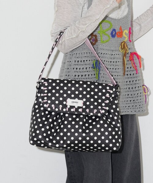 CIAOPANIC（チャオパニック）の「【WEB限定】【GRAIN】ステッチ水玉ボストンバッグ（ボストンバッグ・レディース・ホワイト/ブラック・FREE）」の12枚目の写真