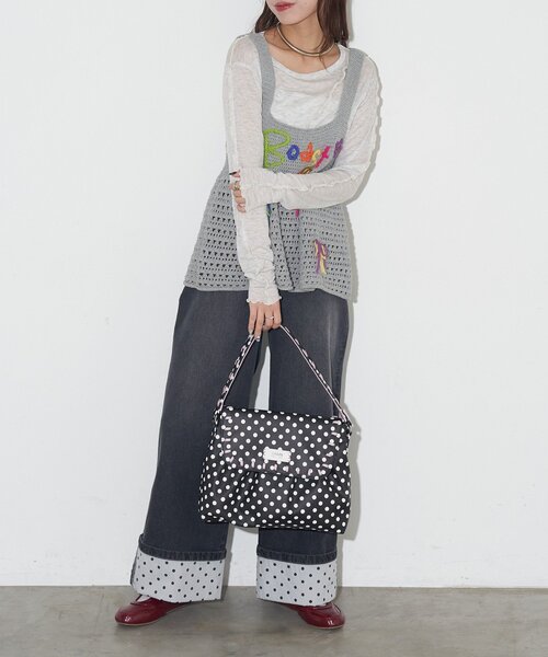 CIAOPANIC（チャオパニック）の「【WEB限定】【GRAIN】ステッチ水玉ボストンバッグ（ボストンバッグ・レディース・ホワイト/ブラック・FREE）」の14枚目の写真