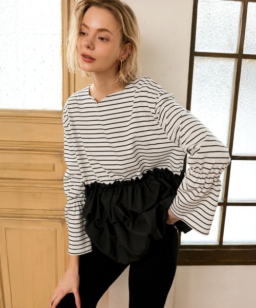 DONOBAN(ドノバン)の「ハートカットチュニック(チュニック・レディース・ホワイト/ピンク/ブラック・ONE SIZE)」の2枚目の写真