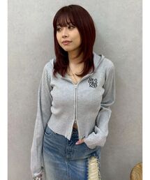 EVRIS | ワンポイントジップアップニットフーディー(ニット/セーター)