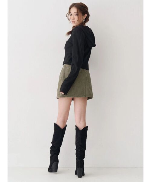 EVRIS（エヴリス）の「ワンポイントジップアップニットフーディー（ニット/セーター・レディース・ブラック/グレー/ブルー・FREE）」の8枚目の写真