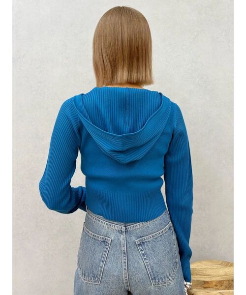 EVRIS（エヴリス）の「ワンポイントジップアップニットフーディー（ニット/セーター・レディース・ブラック/グレー/ブルー・FREE）」の21枚目の写真