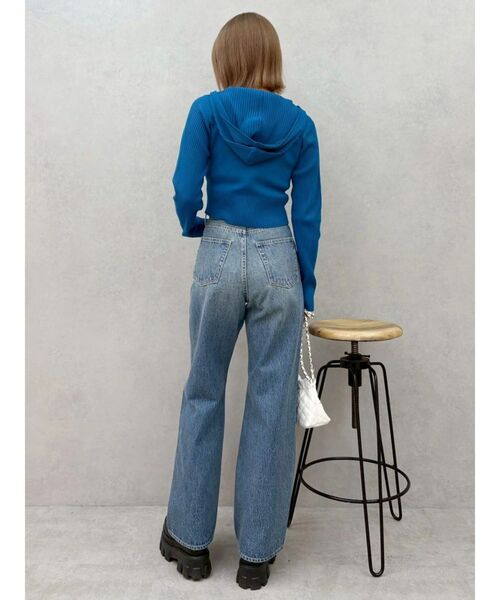 EVRIS（エヴリス）の「ワンポイントジップアップニットフーディー（ニット/セーター・レディース・ブラック/グレー/ブルー・FREE）」の22枚目の写真