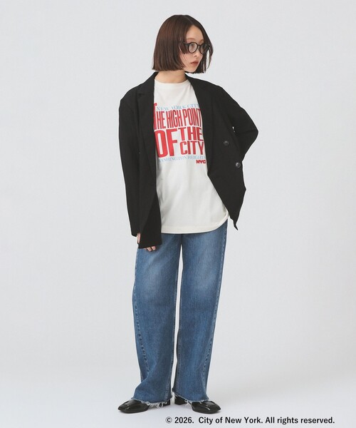 Ray BEAMS(レイビームス)の「【7/31再値下げ】ソフトクリンクル 4ボタン ダブル ジャケット | 新生活・通勤・通学・オフィスカジュアル・オンオフ兼用・好印象コーデ(テーラードジャケット・レディース・ブラック/ベージュ・1/0)」の3枚目の写真