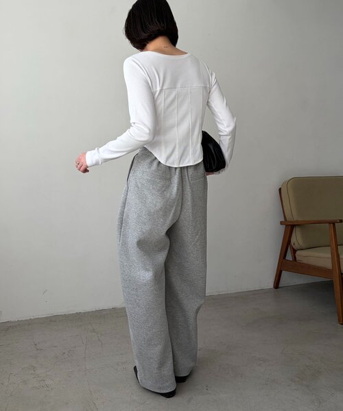 CAPRICIEUX LE'MAGE（カプリシューレマージュ）の「ダンボールカーブパンツ（その他パンツ・レディース・グレー/オフホワイト・36/38）」の15枚目の写真