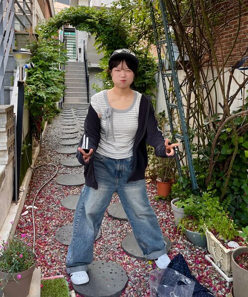 HIGH SCHOOL DISCO(ハイスクールディスコ)の「ストライプリボンパフスリーブショートスリーブ_メランジグレー(Tシャツ/カットソー・レディース・その他・FREE/0(FREE))」の15枚目の写真