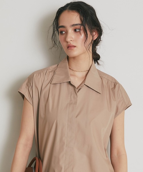 ARVELLIA(アルベリア)の「TUCK BELT SHIRT DRESS(ワンピース・レディース・ベージュ/ネイビー・M)」の14枚目の写真