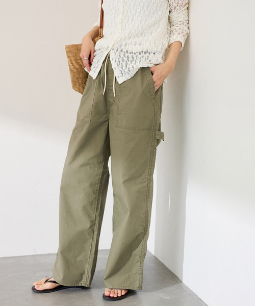 FRAMeWORK（フレームワーク）の「VATDYE OXイージーペインターパンツ（その他パンツ・レディース・オリーブ/アイボリー・40/38/36）」の2枚目の写真