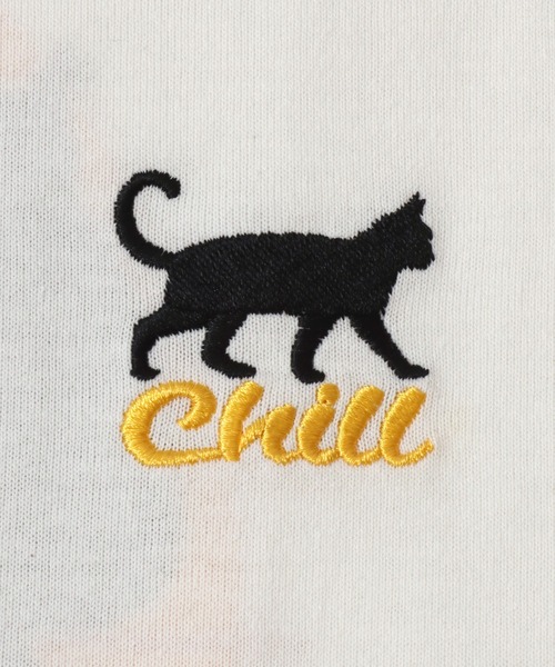 SITRY(シトリー)の「Cat Back Print T-Shirt/猫 アニマル ワンポイント刺繍 バックプリント オーバーサイズ 半袖Tシャツ レディース メンズ(Tシャツ/カットソー・メンズ・ホワイト/オートミール/チャコール/ブラック・M/L/LL)」の14枚目の写真