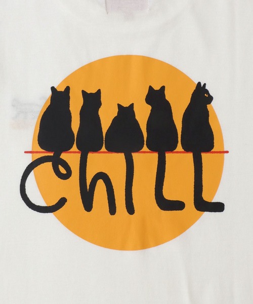 SITRY(シトリー)の「Cat Back Print T-Shirt/猫 アニマル ワンポイント刺繍 バックプリント オーバーサイズ 半袖Tシャツ レディース メンズ(Tシャツ/カットソー・メンズ・ホワイト/オートミール/チャコール/ブラック・M/L/LL)」の15枚目の写真