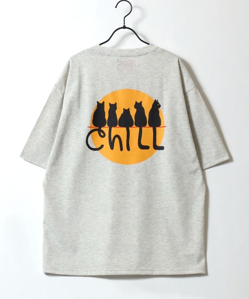 SITRY(シトリー)の「Cat Back Print T-Shirt/猫 アニマル ワンポイント刺繍 バックプリント オーバーサイズ 半袖Tシャツ レディース メンズ(Tシャツ/カットソー・メンズ・ホワイト/オートミール/チャコール/ブラック・M/L/LL)」の12枚目の写真