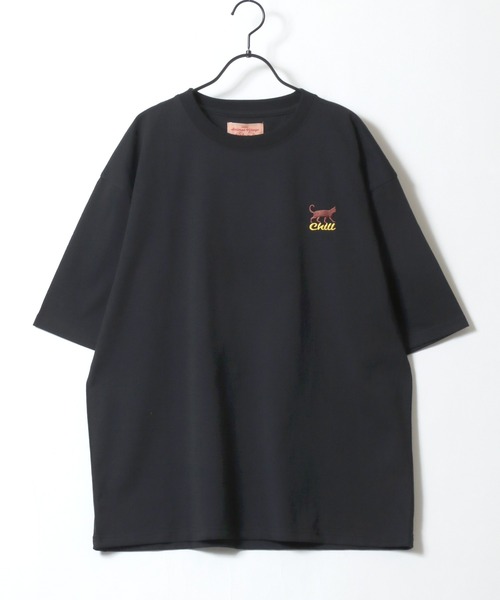 SITRY(シトリー)の「Cat Back Print T-Shirt/猫 アニマル ワンポイント刺繍 バックプリント オーバーサイズ 半袖Tシャツ レディース メンズ(Tシャツ/カットソー・メンズ・ホワイト/オートミール/チャコール/ブラック・M/L/LL)」の7枚目の写真