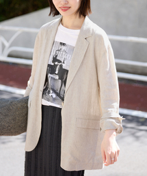 SLOBE IENA（スローブイエナ）の「《36.38サイズ展開/》リネンレーヨンシングルテーラードジャケット（テーラードジャケット）」