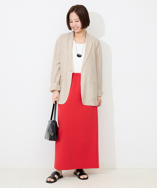 SLOBE IENA(スローブイエナ)の「《36.38サイズ展開》リネンレーヨンシングルテーラードジャケット(テーラードジャケット・レディース・ブラウン/ベージュ・38/36)」の16枚目の写真