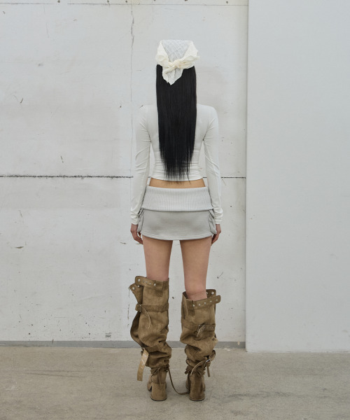 41PRAY(サイルプレイ)の「Shirring Long Sleeve Tee / Ivory(Tシャツ/カットソー・レディース・アイボリー・OS)」の4枚目の写真