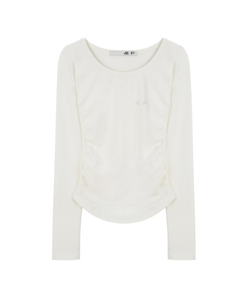 41PRAY(サイルプレイ)の「Shirring Long Sleeve Tee / Ivory(Tシャツ/カットソー・レディース・アイボリー・OS)」の7枚目の写真