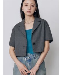 MURUA（ムルーア）の「【セットアップ対応】メッシュショートシャツジャケット（テーラードジャケット）」