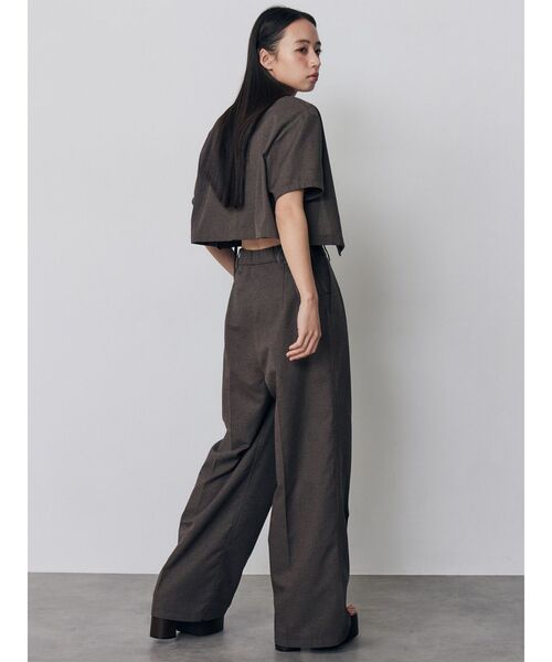 MURUA（ムルーア）の「【セットアップ対応】メッシュショートシャツジャケット　夏服（テーラードジャケット・レディース・ブラウン/ブラック/アイボリー/グレー・FREE）」の14枚目の写真