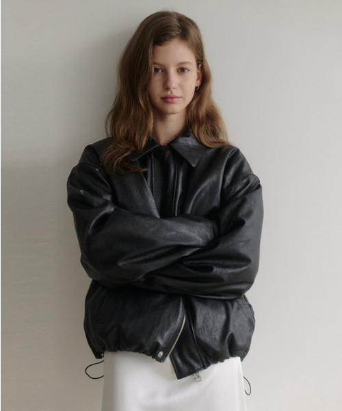 LENAV(ルナブ)の「esy karaレザー パディング (ブラック)(ダウンジャケット/コート・レディース・その他・MEDIUM/LARGE)」の1枚目の写真