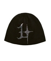 GATELESS（ゲートレス）の「【GATELESS】GL HOTFIX BEANIE / 【ゲートレス】ラインストーンロゴビーニー（ニットキャップ/ビーニー）」