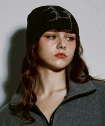 GATELESS（ゲートレス）の「【GATELESS】GL HOTFIX BEANIE / 【ゲートレス】ラインストーンロゴビーニー（ニットキャップ/ビーニー）」