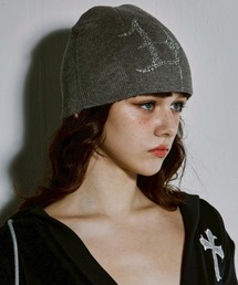GATELESS（ゲートレス）の「【GATELESS】GL HOTFIX BEANIE / 【ゲートレス】ラインストーンロゴビーニー（ニットキャップ/ビーニー）」
