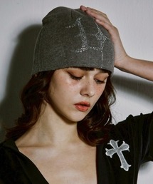 GATELESS（ゲートレス）の「【GATELESS】GL HOTFIX BEANIE / 【ゲートレス】ラインストーンロゴビーニー（ニットキャップ/ビーニー）」