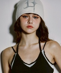 GATELESS（ゲートレス）の「【GATELESS】GL HOTFIX BEANIE / 【ゲートレス】ラインストーンロゴビーニー（ニットキャップ/ビーニー）」