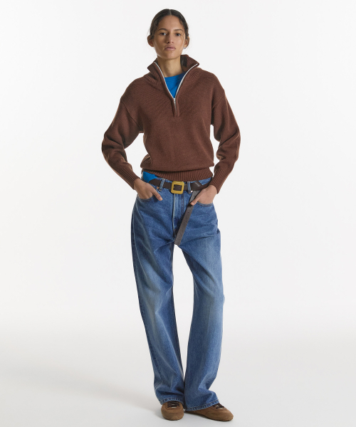 NOHANT（ノアン）の「90s QUARTER-ZIP KNIT BROWN（ニット/セーター・レディース・ダークブラウン・SMALL/MEDIUM）」の2枚目の写真