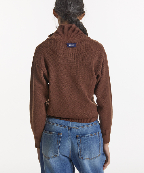 NOHANT（ノアン）の「90s QUARTER-ZIP KNIT BROWN（ニット/セーター・レディース・ダークブラウン・SMALL/MEDIUM）」の4枚目の写真