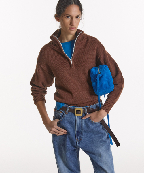 NOHANT（ノアン）の「90s QUARTER-ZIP KNIT BROWN（ニット/セーター・レディース・ダークブラウン・SMALL/MEDIUM）」の5枚目の写真
