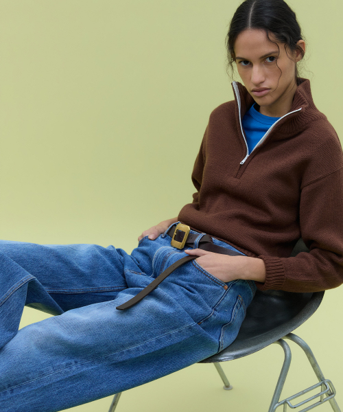 NOHANT（ノアン）の「90s QUARTER-ZIP KNIT BROWN（ニット/セーター・レディース・ダークブラウン・SMALL/MEDIUM）」の7枚目の写真