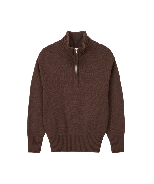 NOHANT（ノアン）の「90s QUARTER-ZIP KNIT BROWN（ニット/セーター・レディース・ダークブラウン・SMALL/MEDIUM）」の8枚目の写真